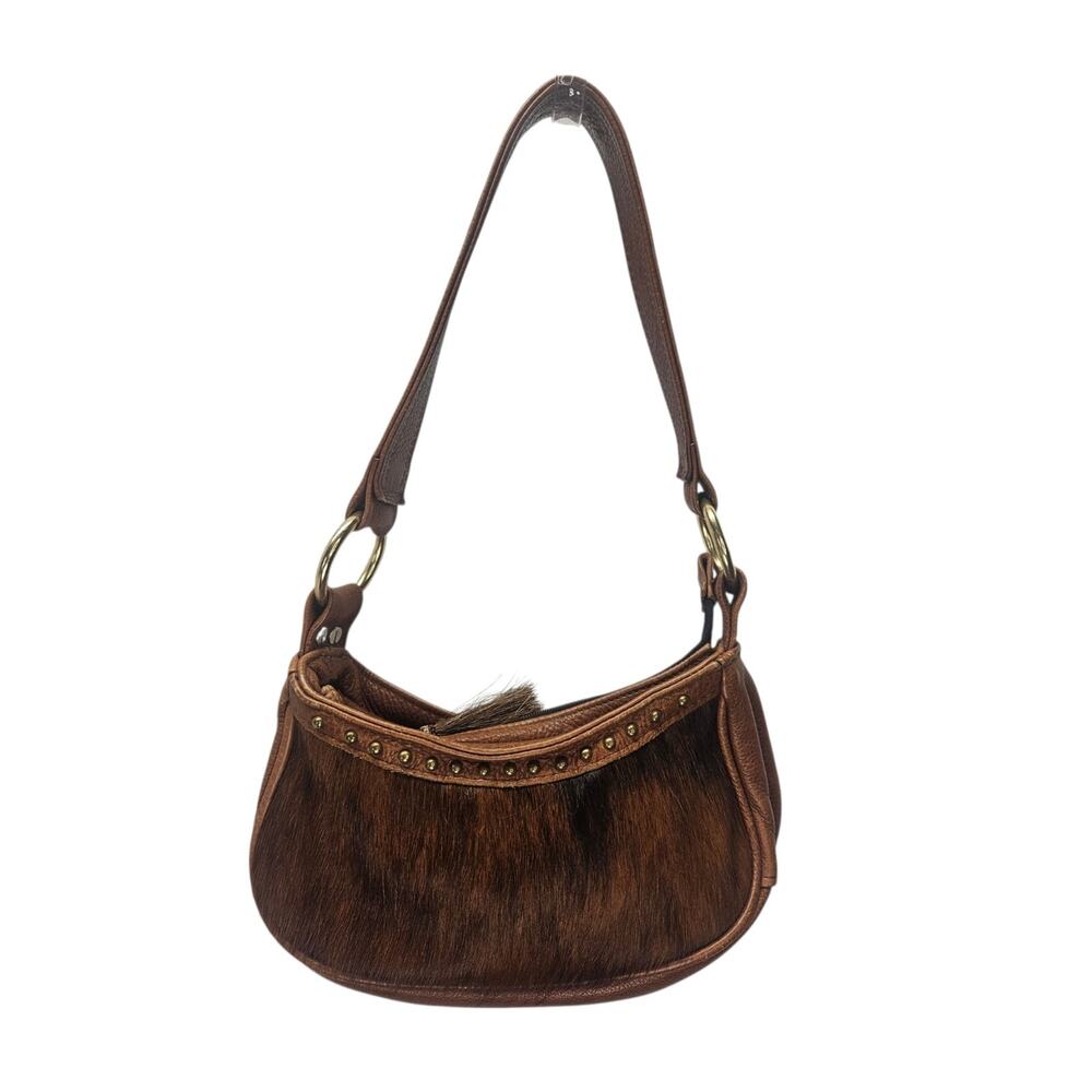 Saddle Barn Purse Hair On Hide Roswell NM Rodeo Leather Shoulder Bag Indie Boho